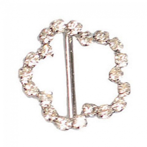 Trimits Flower Diamante Buckle Silver