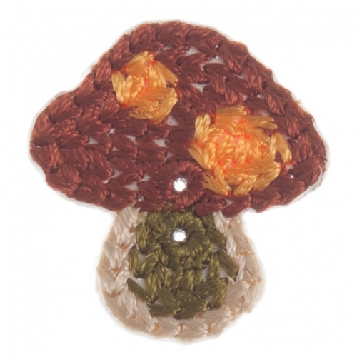 Trimits Embroidered Buttons Brown & Green