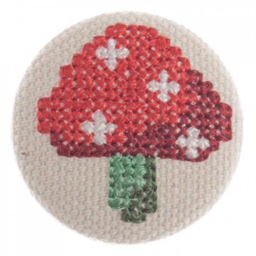 Trimits Fabric Covered Buttons Red & Green