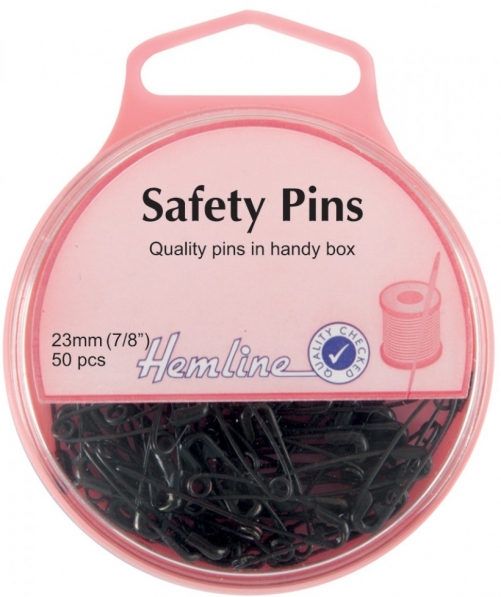 Hemline Safety Pins Black