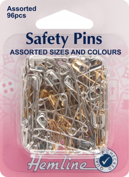 Hemline Safety Pins Silver & Gold