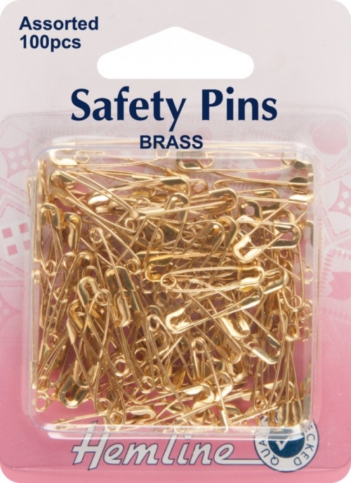 Hemline Safety Pins Gold