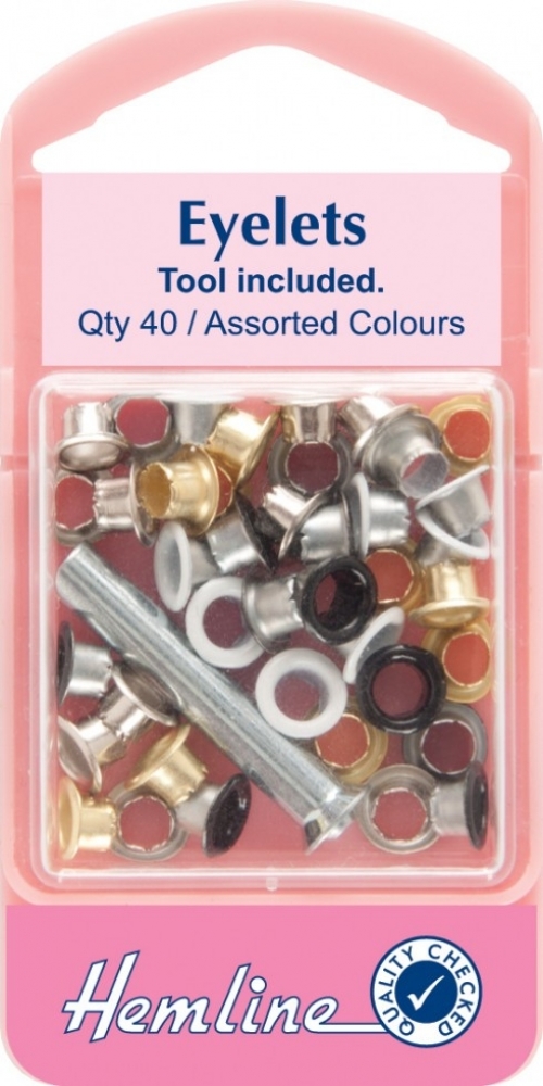 Hemline Metal Eyelets Kit Assorted Colours