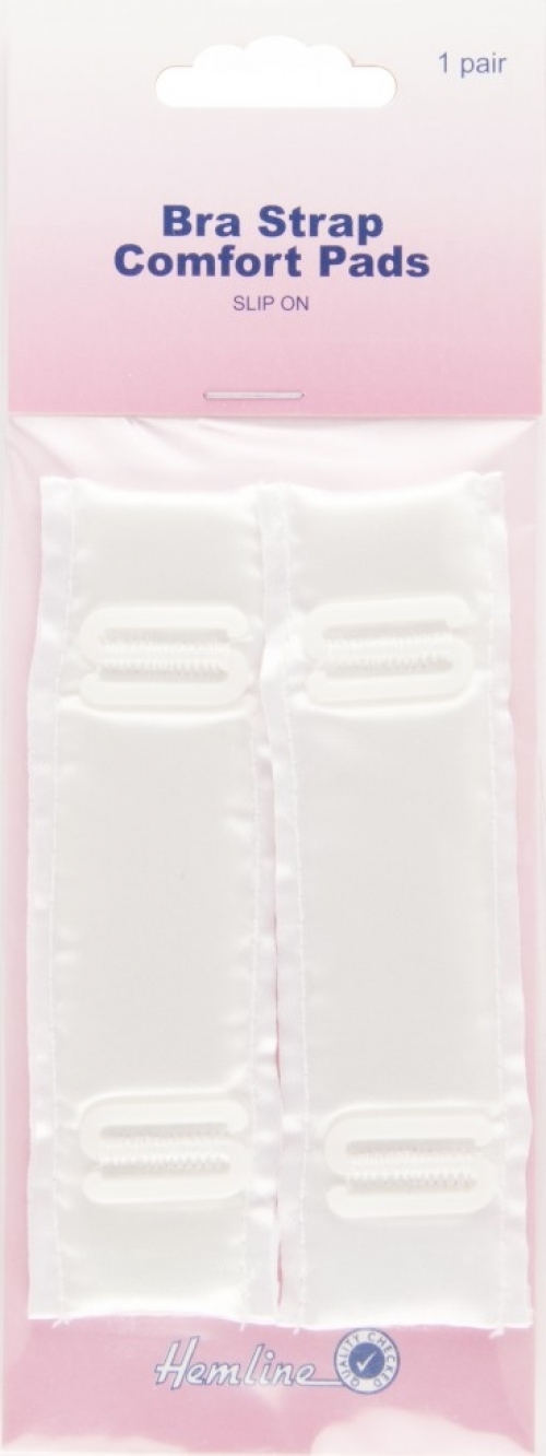 Hemline Bra Strap Comfort Pads White