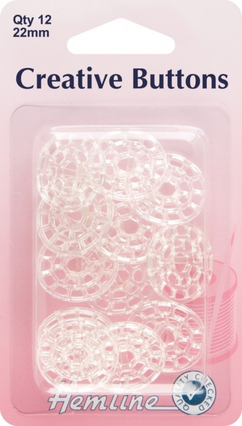 Hemline Creative Buttons Clear