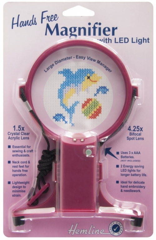 Hemline Hands Free Magnifier With Light