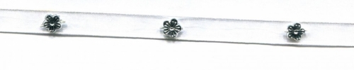 Flower Charm Organza Ribbon White