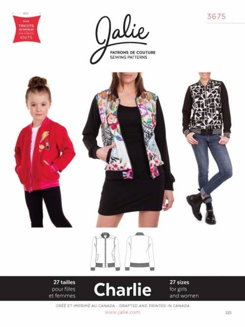 Jalie Paper Sewing Pattern 3675 Charlie Bomber Jacket