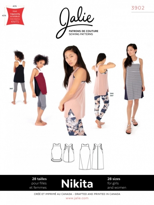 Jalie Paper Sewing Pattern 3902 Nikita Workout Tank & Dress