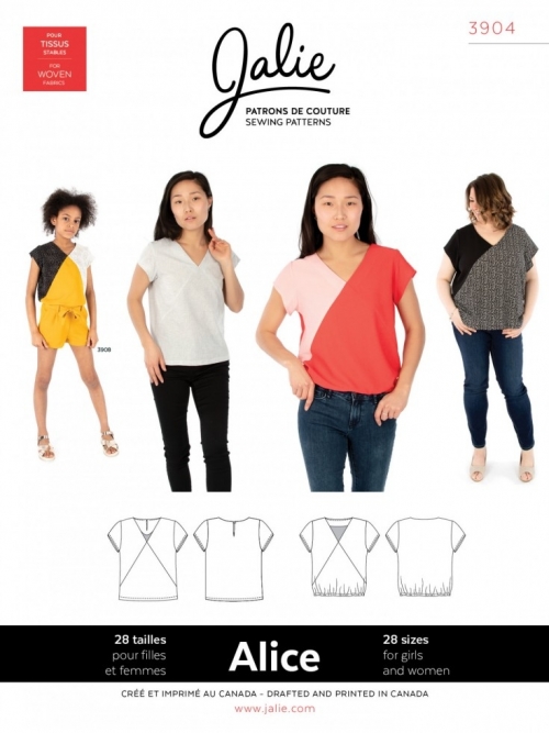 Jalie Paper Sewing Pattern 3904 Alice V Neck Blouse