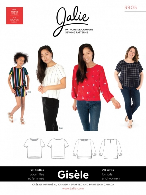 Jalie Paper Sewing Pattern 3905 Gisele Round Neck Blouse