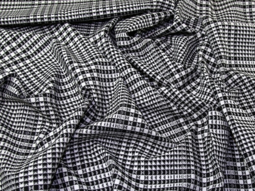 John Louden Stretch Woven Suiting Fabric Black & White