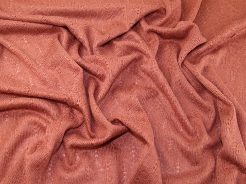 Lady McElroy Wool Textured Stretch Knit Fabric Terracotta