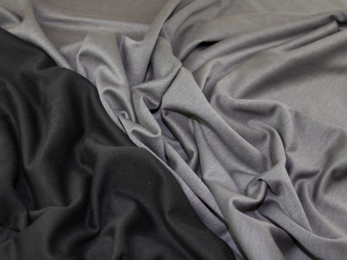 Lady McElroy Reversible Ponte Roma Double Stretch Knit Fabric Black & Grey