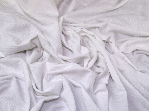 Lady McElroy Textured Stretch Knit Fabric White