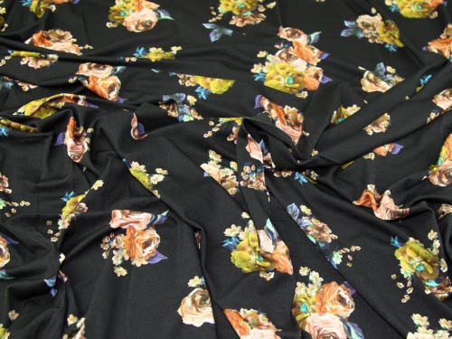 Lady McElroy Viscose Jersey Stretch Knit Fabric Black