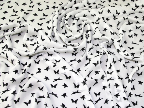 Lady McElroy Sheer Chiffon Fabric Black & White