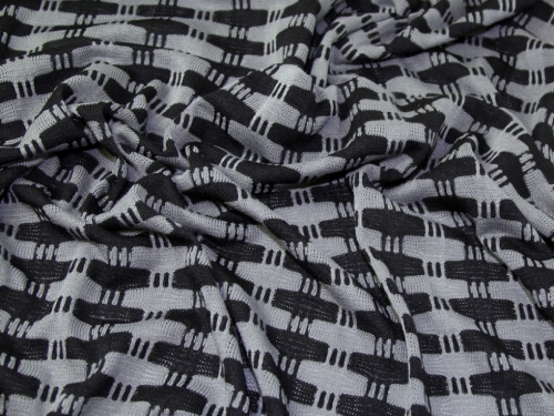 Lady McElroy Slub Sweater Knit Stretch Fabric Black & Grey