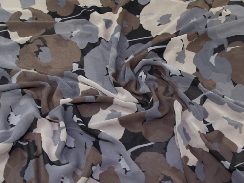 Lady McElroy Sheer Chiffon Fabric Brown & Grey