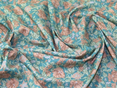 Lady McElroy Marlie Cotton Lawn Fabric Turquoise