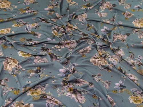 Lady McElroy Viscose Crepe Textured Stretch Knit Fabric Duck Egg