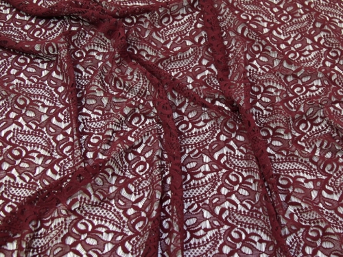 Lady McElroy Stretch Lace Fabric Wine