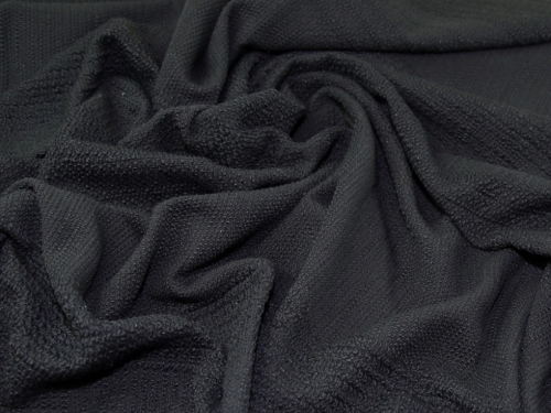 Lady McElroy Textured Wool Blend Coating Fabric Black