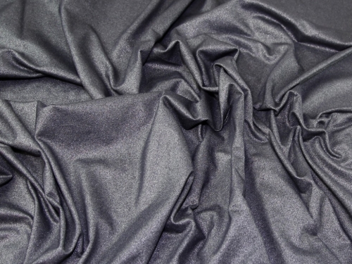 Lady McElroy Lurex Cotton Jersey Stretch Knit Fabric Indigo