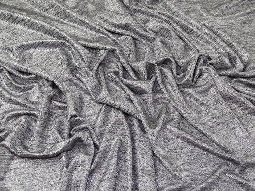 Lady McElroy Melange Sweater Knit Stretch Fabric Silver