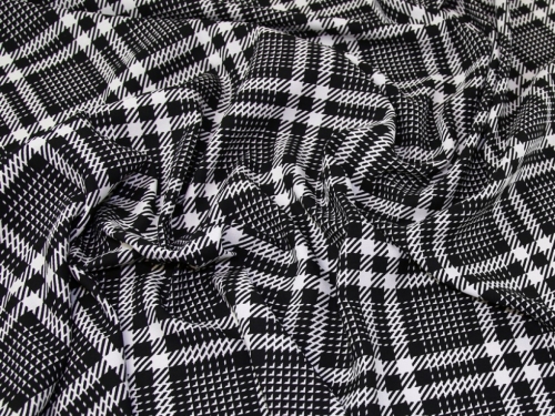 Lady McElroy Soft Polyester Crepe Fabric Black & White
