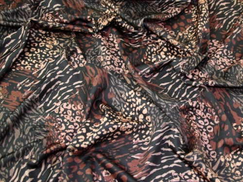 Lady McElroy Scuba Stretch Knit Fabric Black & Brown