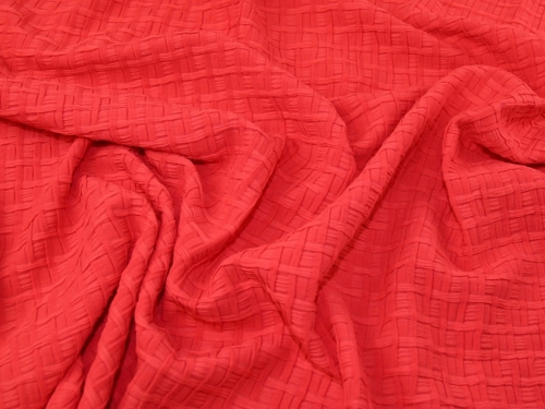 Lady McElroy Textured Stretch Knit Fabric Coral Pink
