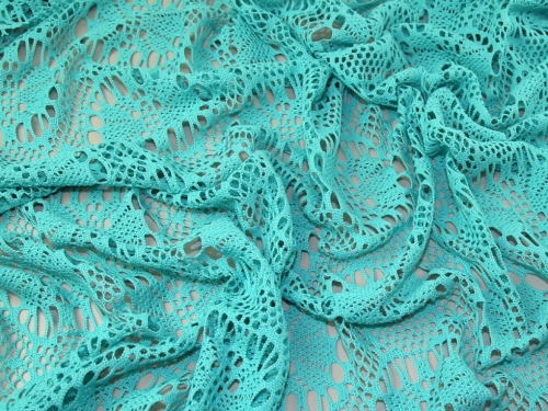 Lady McElroy Crochet Lace Fabric Turquoise