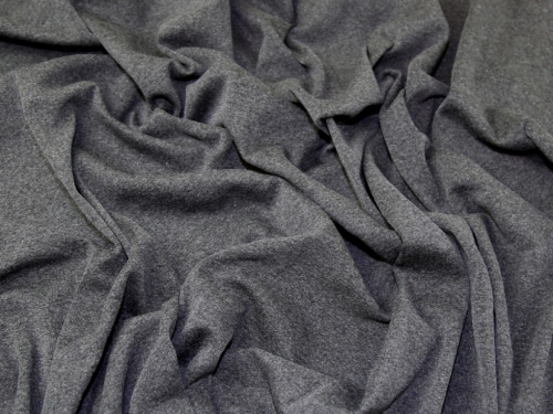 Lady McElroy Viscose Rib Stretch Knit Fabric Dark Grey