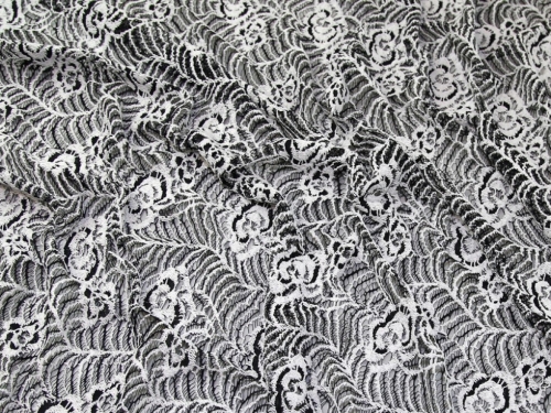 Lady McElroy Cotton Lace Fabric Black & White