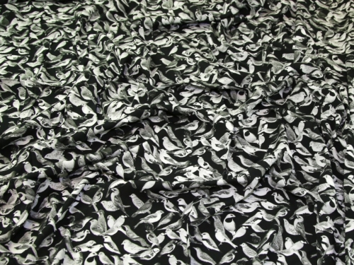 Lady McElroy Loretta Stretch Woven Viscose Fabric Black