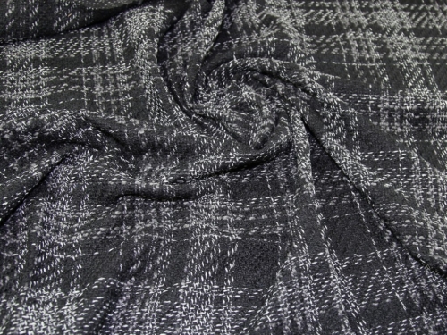 Lady McElroy Tweed Coating Fabric Black & Grey