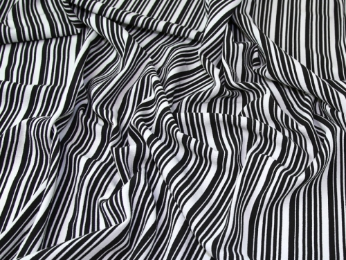 Lady McElroy Viscose Crepe Fabric Black & White