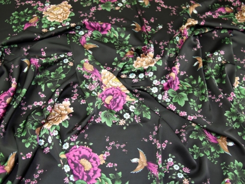 Lady McElroy Charmeuse Silky Satin Fabric Black