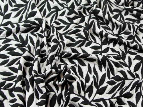 Deadstock Textured Stretch Knit Fabric Silver & Black