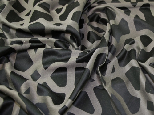 Lady McElroy Wool Woven Jacquard Fabric Black & Grey
