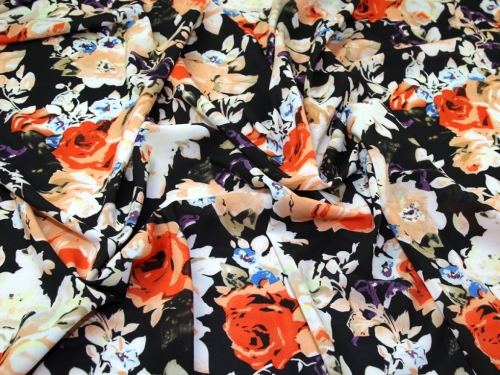 Deadstock Stretch Woven Crepe Fabric Multicoloured