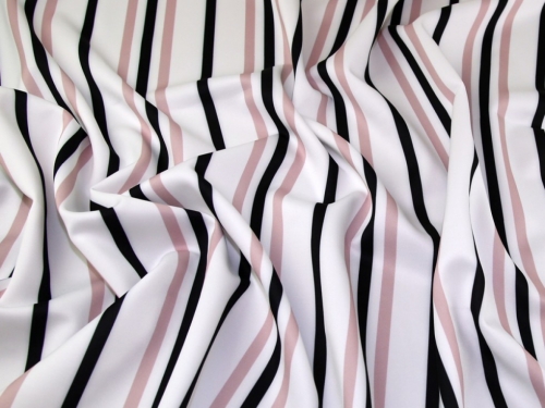 Deadstock Scuba Stretch Knit Fabric Black Ivory Beige