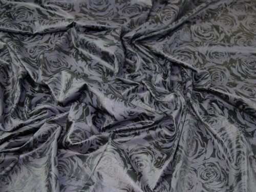 Deadstock ITY Silky Stretch Knit Fabric Black & Grey
