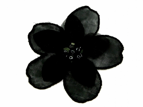 Patch Motif Organza Flower (Value Pack of 3) Black