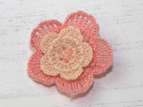 Patch Motif Crochet Flower Pink