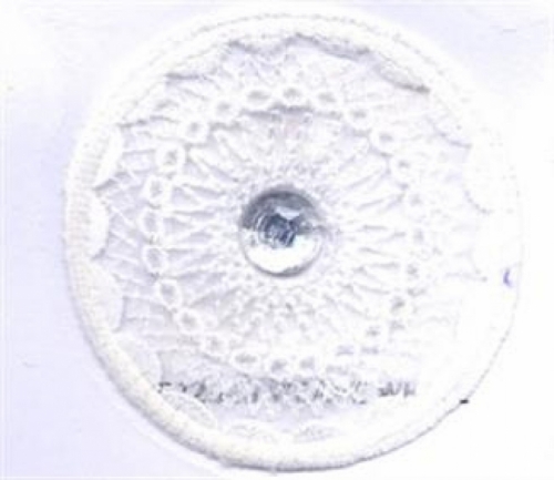 Diamante Patch Motif White