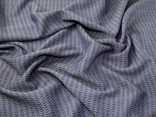 Deadstock Textured Woven Jacquard Fabric Denim Blue