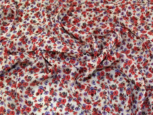 Deadstock Viscose Sheer Chiffon Fabric Coral