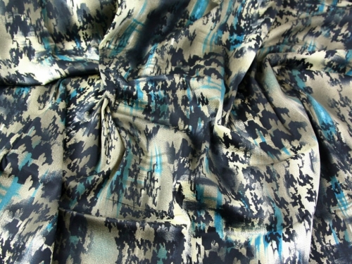 Deadstock Woven Stretch Cotton Sateen Fabric Teal